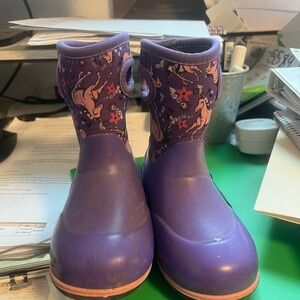 Bogs Purple Kids Boots with Pink Accents